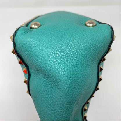 Pre-Owned Valentino Turqouise Leather Designer Handbag