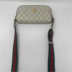Pre-Owned Gucci Cream Canvas Designer Handbag