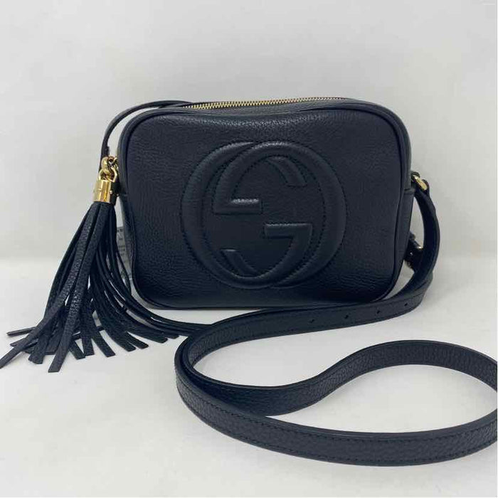 Pre-Owned Gucci Black Leather Designer Handbag