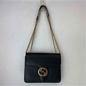 Pre-Owned Gucci Black Leather Designer Handbag