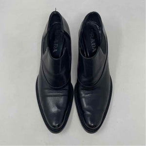 Pre-Owned Prada Black Leather Shoe Size 7 Designer Shoes