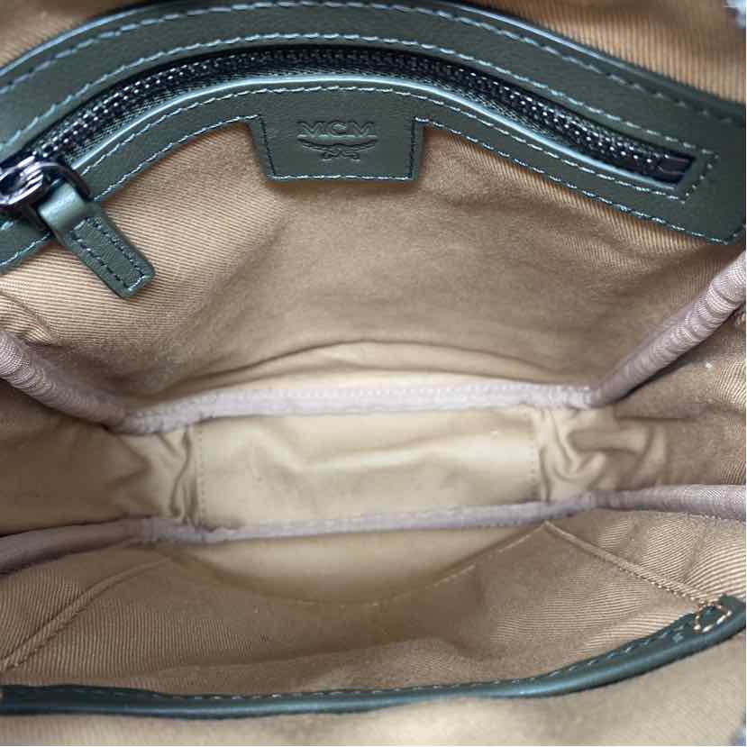 Pre-Owned MCM Olive Leather Designer Handbag