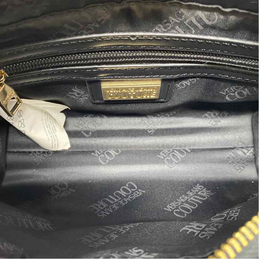 Pre-Owned Versace Jeans Coutre Black & Gold Leather Handbag