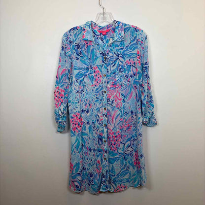 Pre-Owned Size XS Lilly Pulitzer Blue/Pink Casual Dress