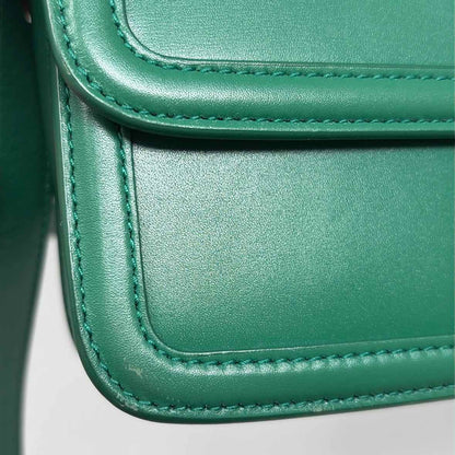 Pre-Owned Saint Laurent Green Leather Designer Handbag