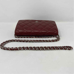 Pre-Owned Chanel Burgundy Leather Designer Handbag