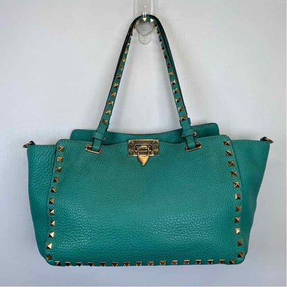 Pre-Owned Valentino Turqouise Leather Designer Handbag