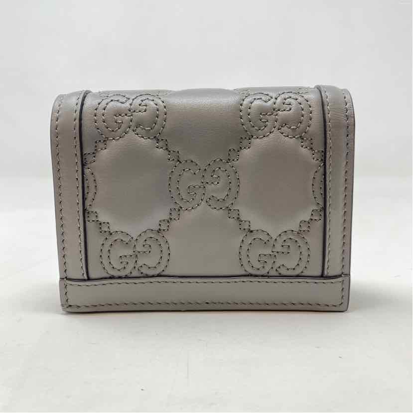 Pre-Owned Gucci Grey Leather Designer Wallet
