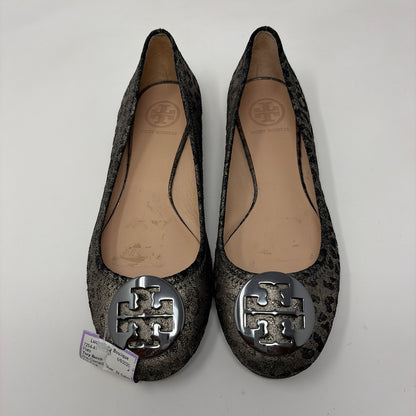 Pre-Owned Shoe Size 8 Tory Burch Silver Flats