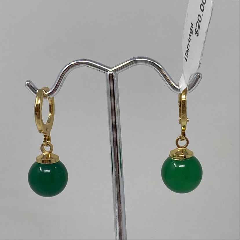 Green Metal Earrings