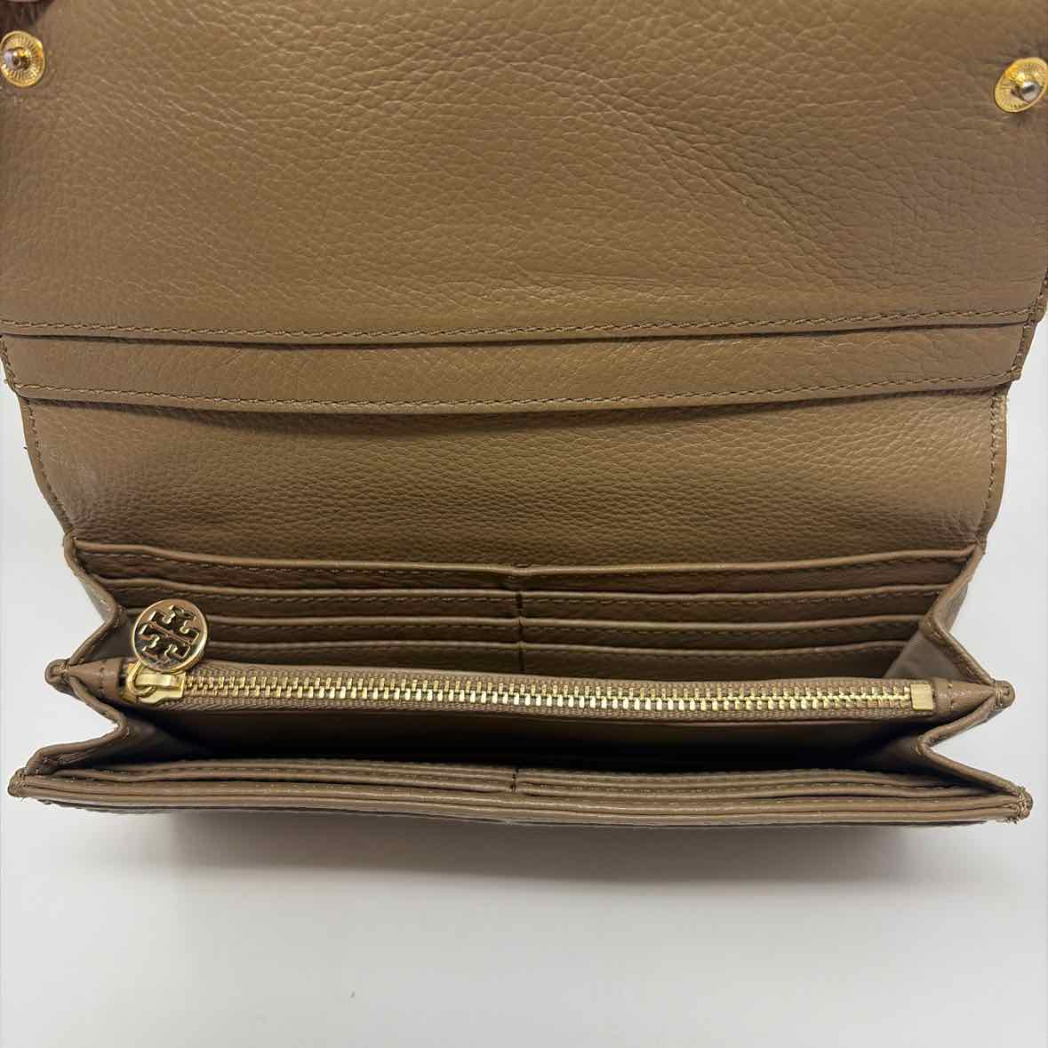 Pre-Owned Tory Burch Taupe Leather Wallet