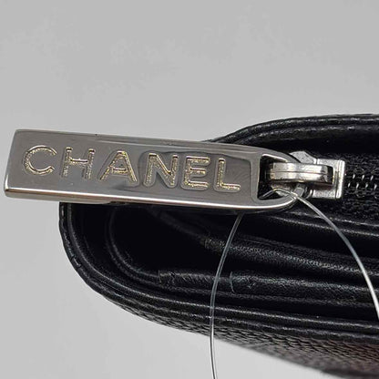 Pre-Owned Chanel Black Leather Designer Wallet