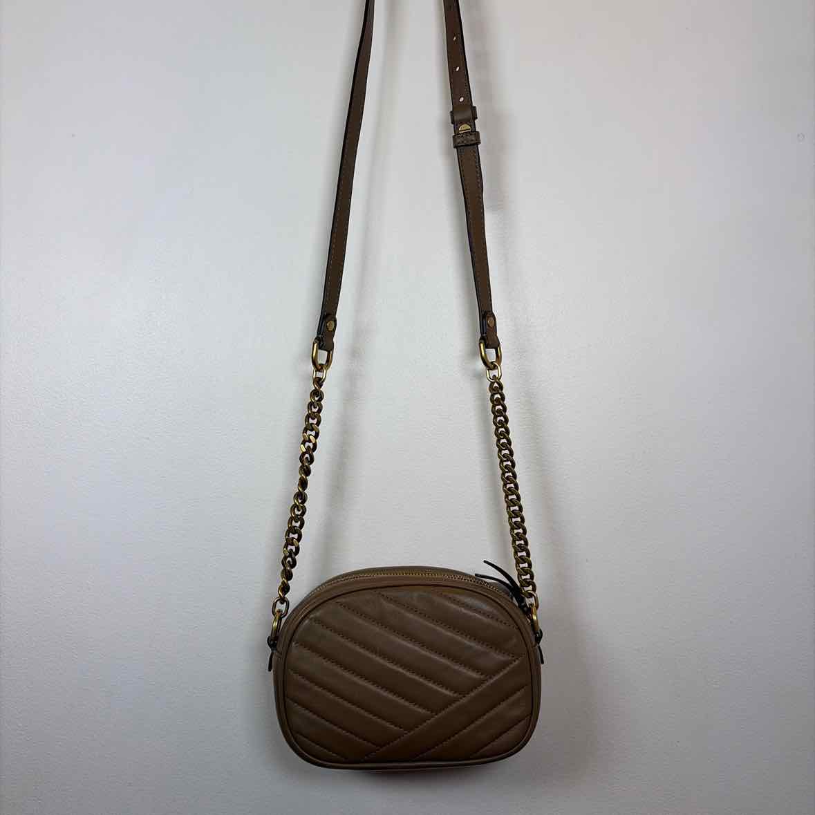 Pre-Owned Tory Burch Taupe Leather Handbag