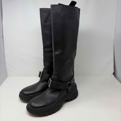 Pre-Owned Burberry Black Leather Shoe Size 8 Designer Shoes