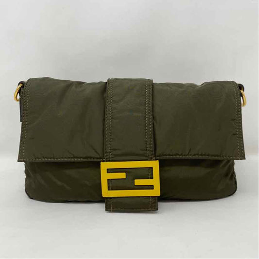 Pre-Owned Fendi Olive Nylon Designer Handbag