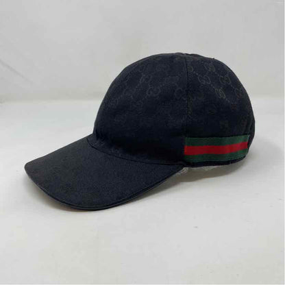 Pre-Owned Gucci Black Canvas Designer Hats