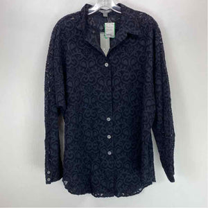 Size L GO Silk Navy Top