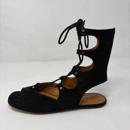 Pre-Owned Chloe Black Suede Shoe Size 10 Designer Shoes