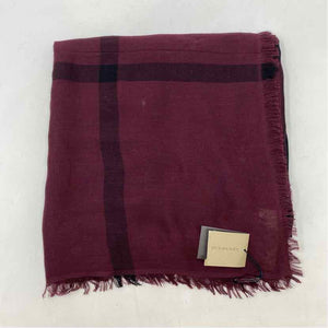 Pre-Owned Burberry Burgundy Modal Designer Scarf