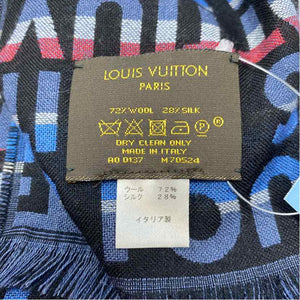 Pre-Owned Louis Vuitton Black Knit Designer Scarf