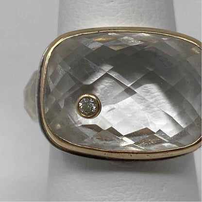 Pre-Owned Jamie Joseph Ring Size 6 Silver/Gold Sterling Ring