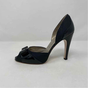 Pre-Owned Salvatore Ferragamo Black Canvas Shoe Size 8.5 Designer Shoes