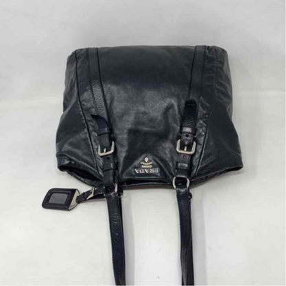 Pre-Owned Prada Black Leather Designer Handbag