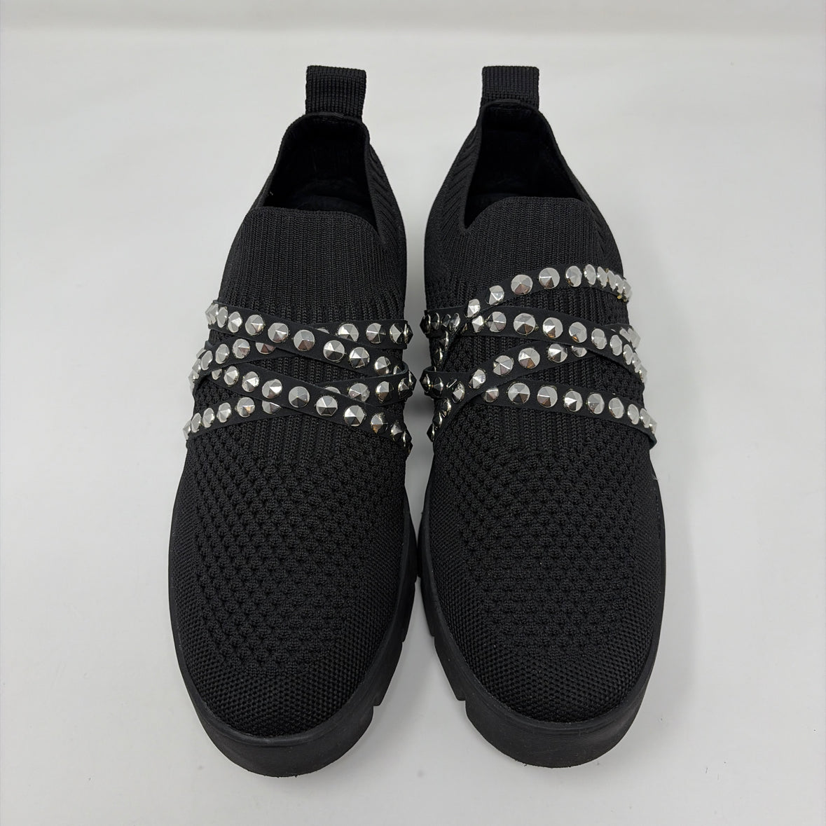 Pre-Owned Shoe Size 7.5 Bernie Mev Black Sneaker