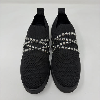 Pre-Owned Shoe Size 7.5 Bernie Mev Black Sneaker