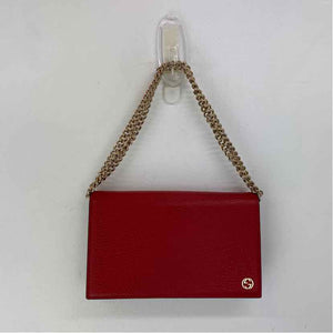 Pre-Owned Gucci Red Leather Designer Handbag