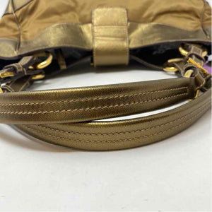 Pre-Owned Prada Gold Fabric Designer Handbag