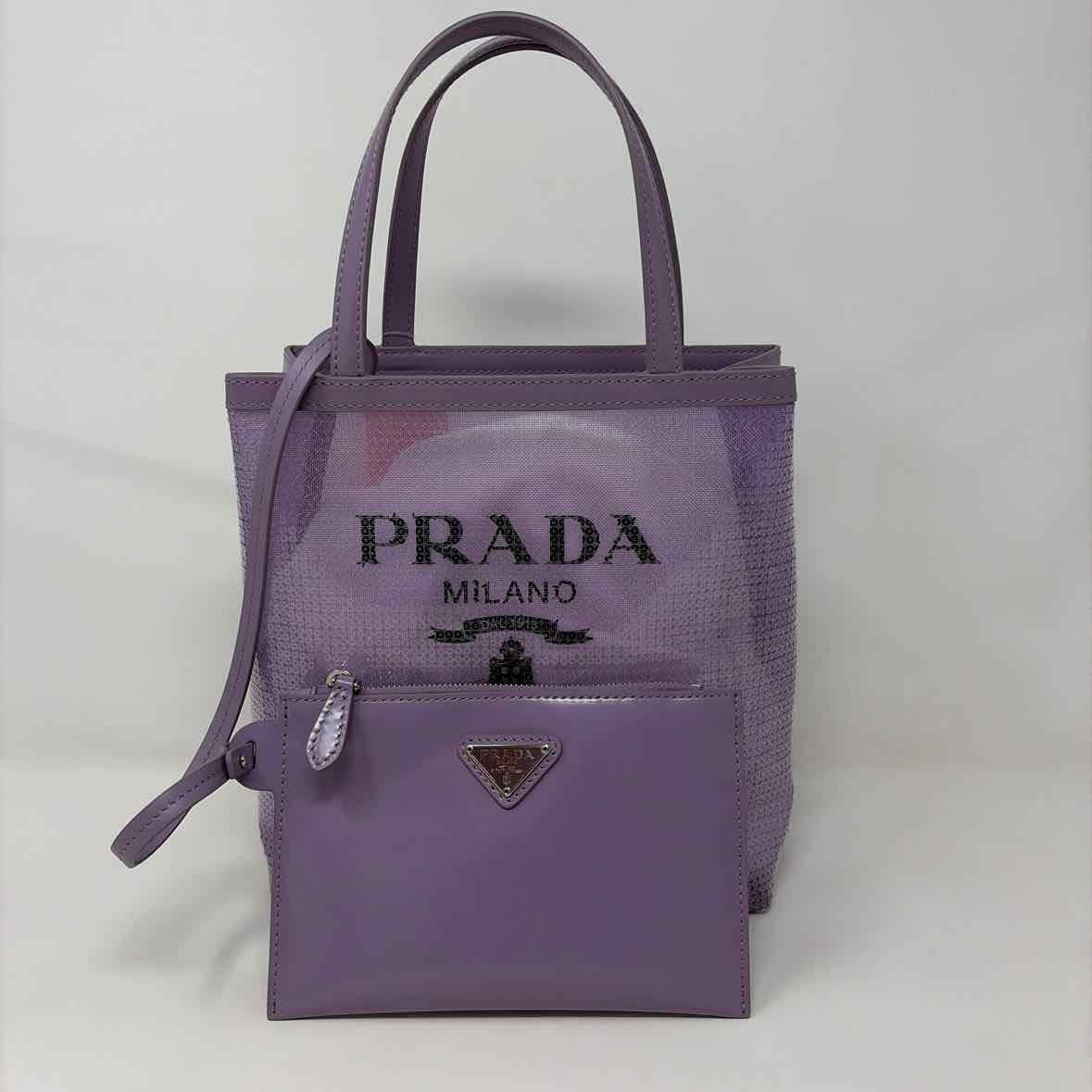 Pre-Owned Prada Purple Sequined Designer Handbag