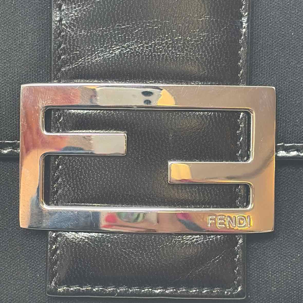 Pre-Owned Fendi Black Fabric Designer Wallet