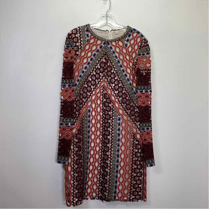 Pre-Owned Size 8/M Tory Burch Burgundy Casual Dress