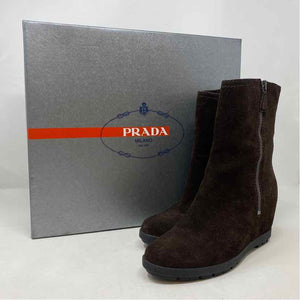 Pre-Owned Prada Brown Suede Shoe Size 5.5 Designer Shoes