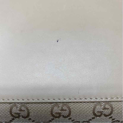 Pre-Owned Gucci Cream Canvas Designer Handbag