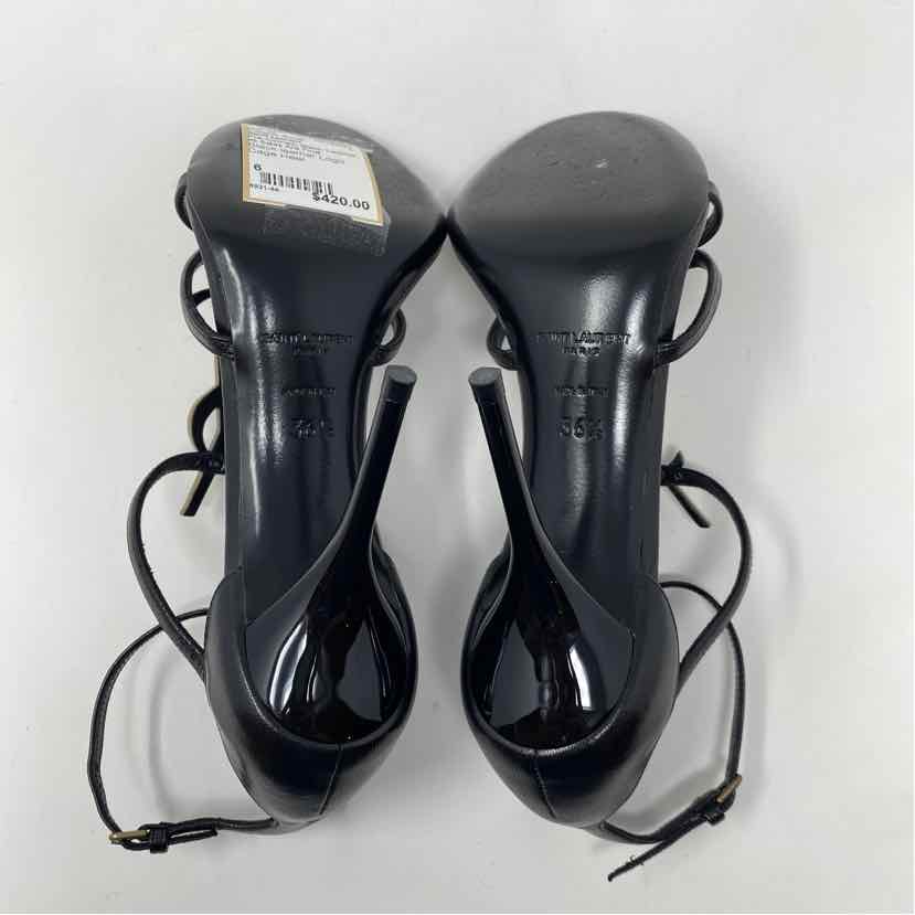Pre-Owned Saint Laurent Black Leather Shoe Size 6 Designer Shoes