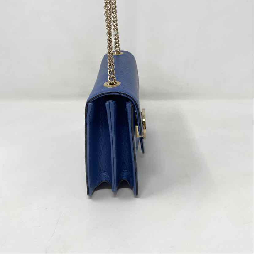 Pre-Owned Gucci Blue Leather Designer Handbag