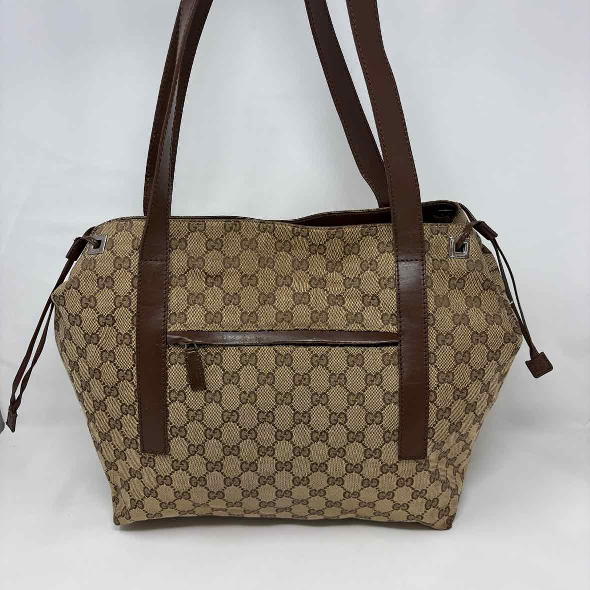 Pre-Owned Gucci Brown Fabric Designer Handbag