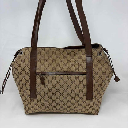 Pre-Owned Gucci Brown Fabric Designer Handbag