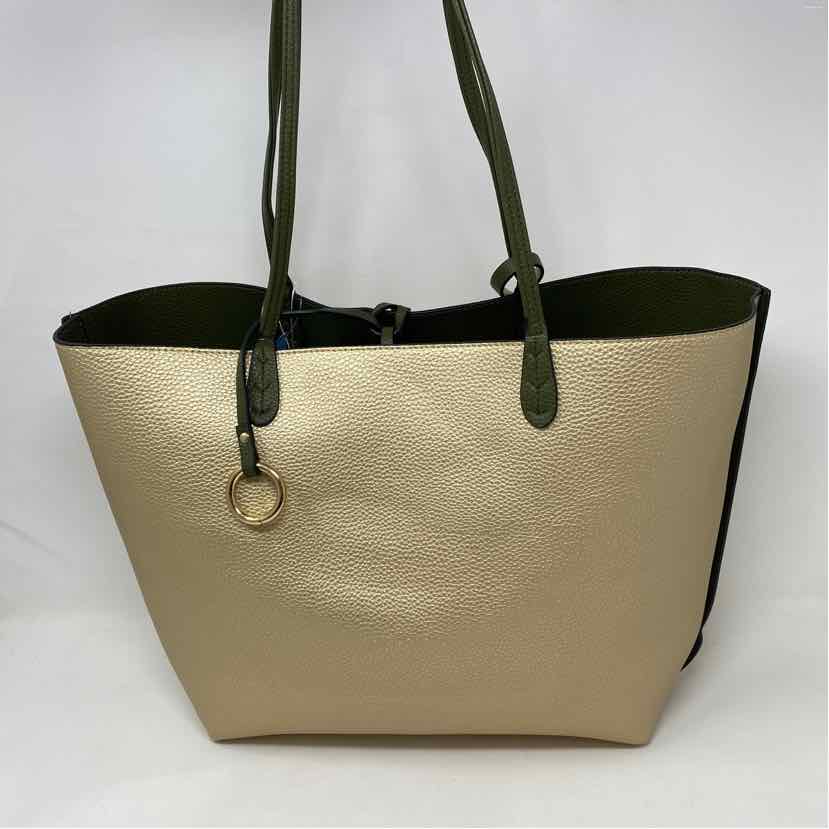 Boutique Olive/Gold faux leather Handbag