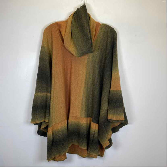 Pre-Owned Size XL Sisters Green Multi Poncho