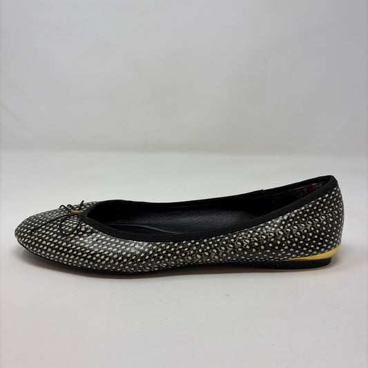 Pre-Owned Shoe Size 10 Ted Baker Black/White Flats