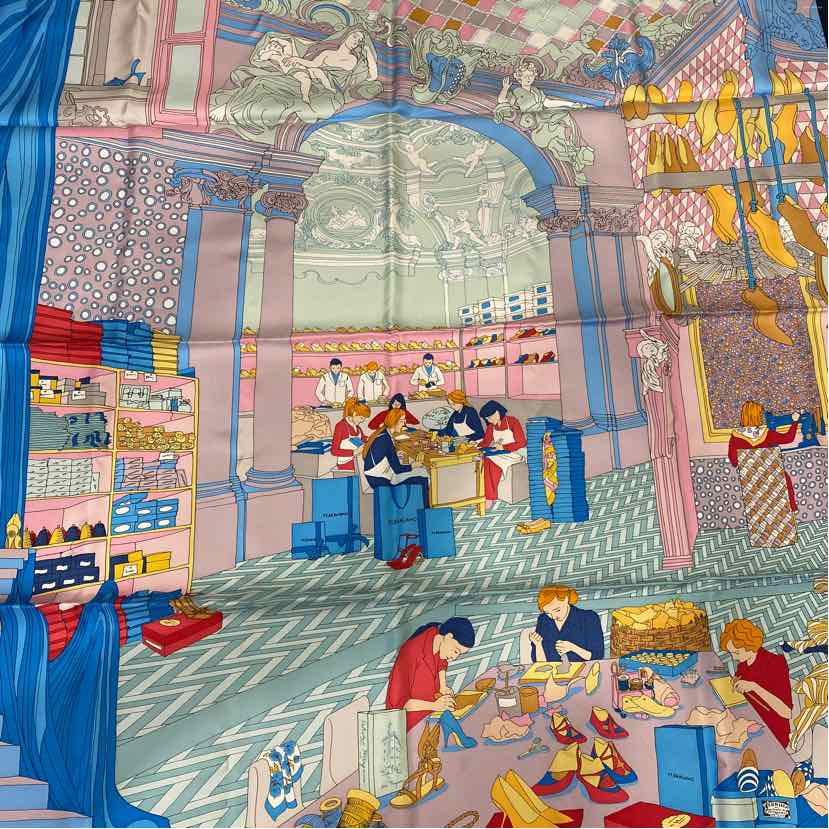 Pre-Owned Ferragamo Multi Silk Designer Scarf