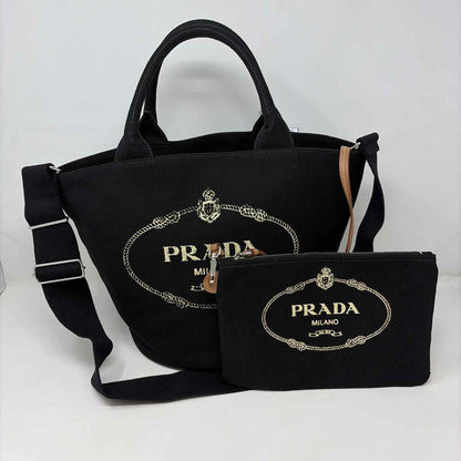 Pre-Owned Prada Black Canvas Designer Handbag