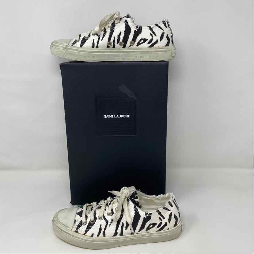 Pre-Owned Saint Laurent Zebra Canvas Shoe Size 6 Designer Shoes