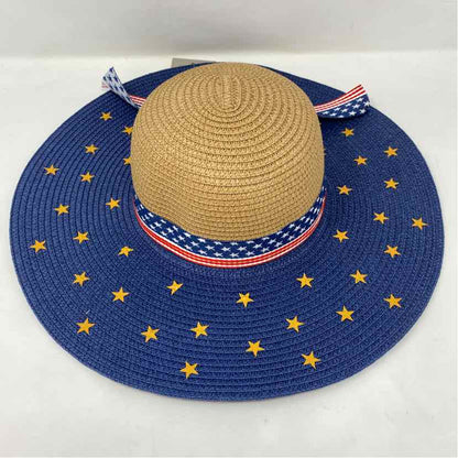 Pre-Owned Boutique Blue Straw Hat