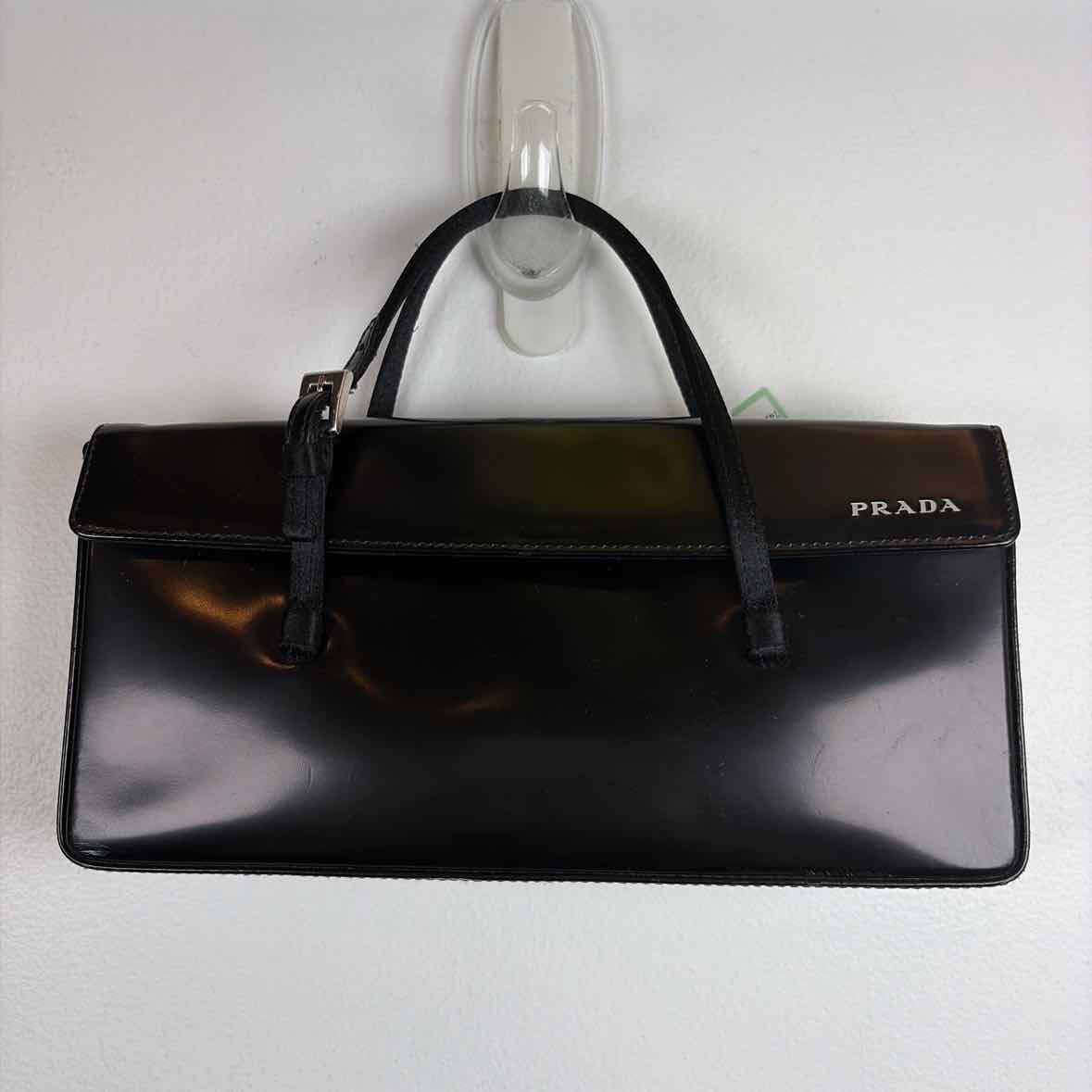 Pre-Owned Prada Black Patent Designer Handbag