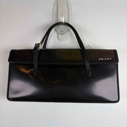 Pre-Owned Prada Black Patent Designer Handbag