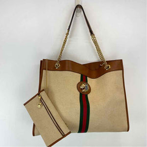 Pre-Owned Gucci Beige Canvas Designer Handbag